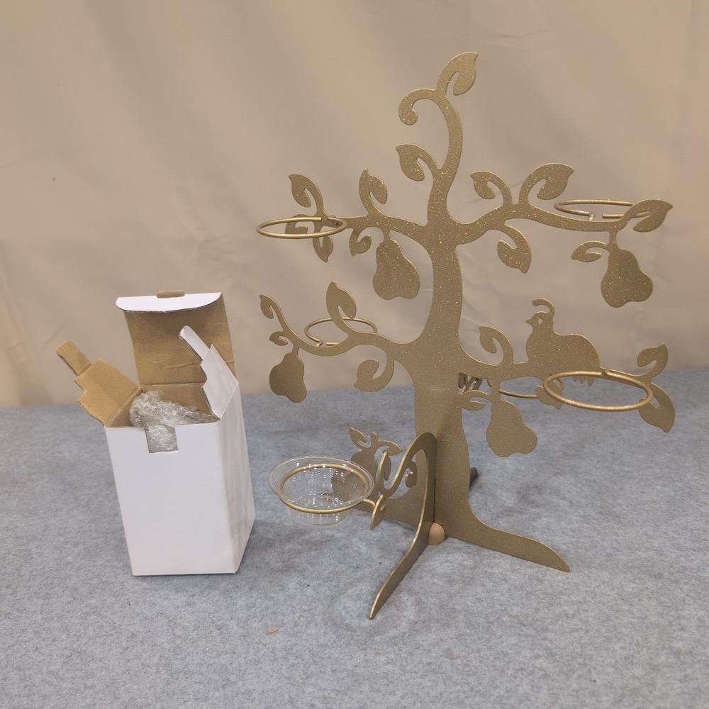 PartyLite Golden Pear Teatree Candle Holder Stand with Glass Cups‎ - Picture 3 of 7